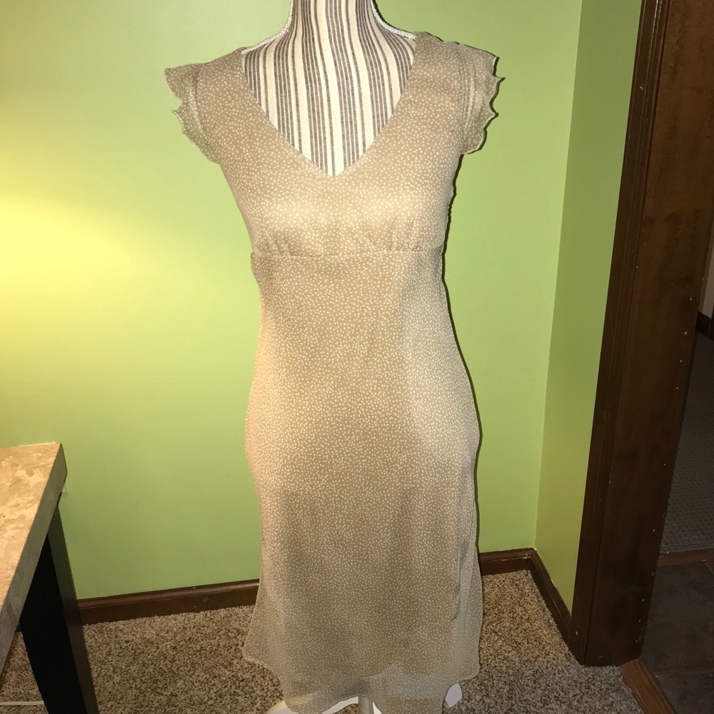 TAN POLKA DOT DRESS